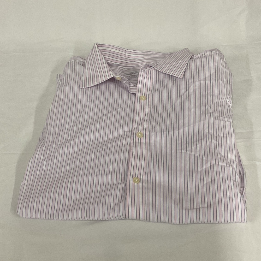 Vineyard Vines Pink and White Striped Dress Shirt